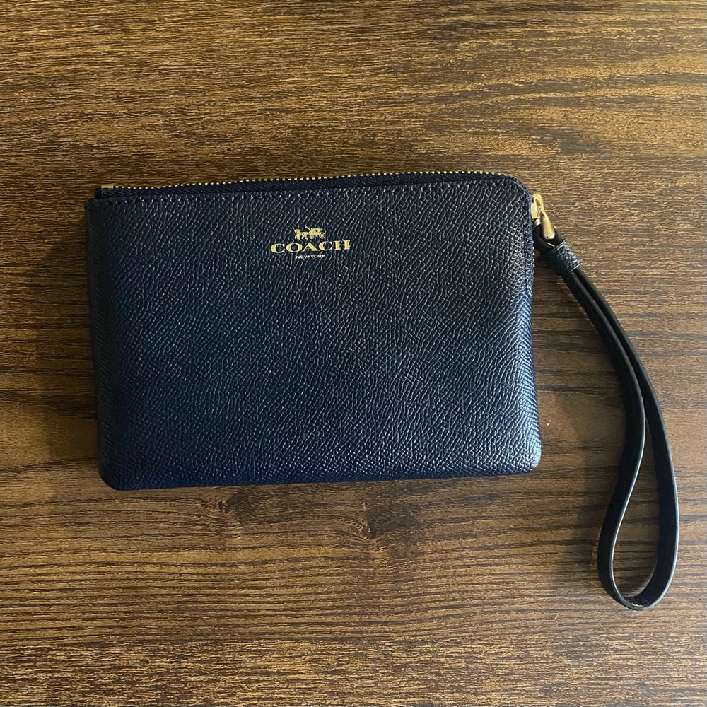 COACH Navy Blue Wristlet